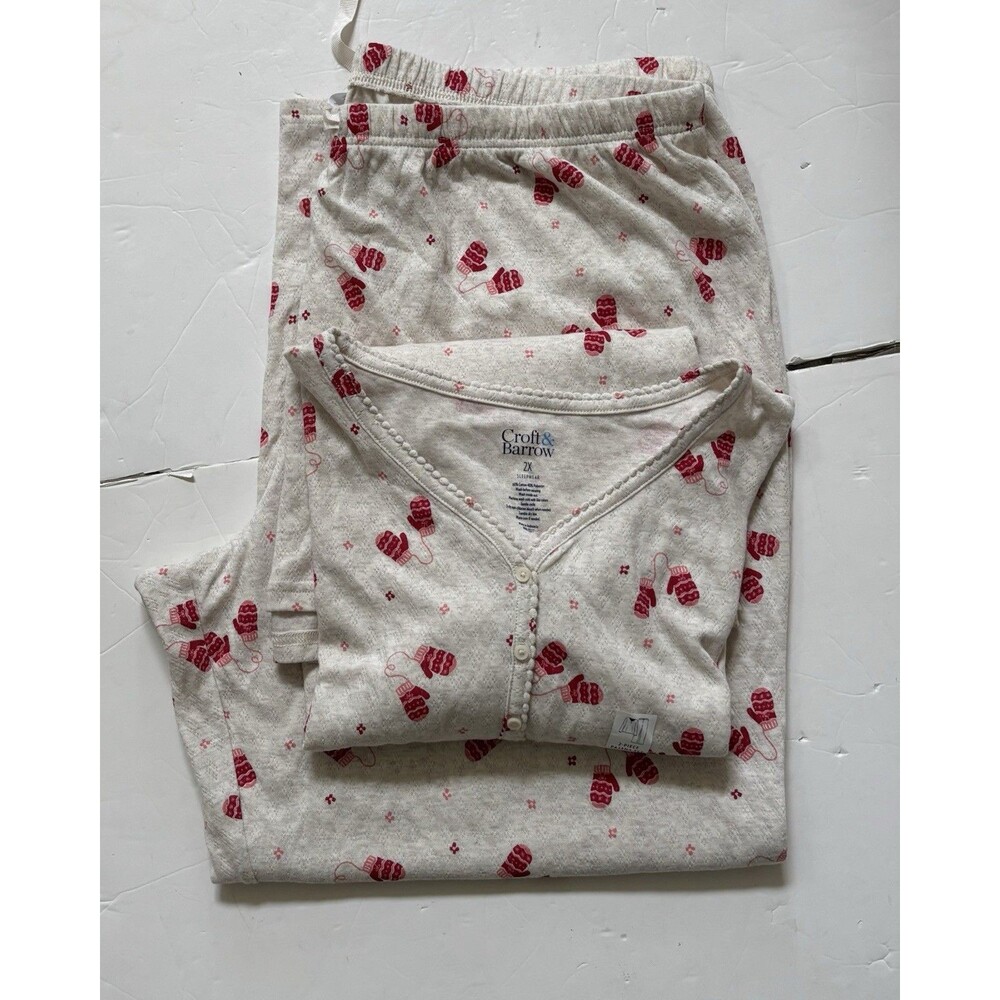 CROFT & BARROW WOMEN'S PIJAMA SLEEPWEAR SIZE 2X 2 PIECE PAJAMA SET LONG SLEEVE